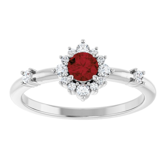 14k-white-gold-natural-mozambique-garnet-&-1/6-ctw-natural-diamond-halo-style-ring