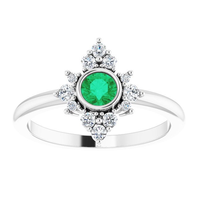 14k-white-gold-natural-emerald-&-1/5-ctw-natural-diamond-ring