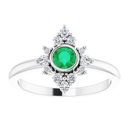 14k-white-gold-natural-emerald-&-1/5-ctw-natural-diamond-ring