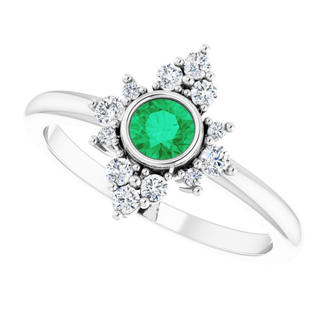 14k-white-gold-natural-emerald-&-1/5-ctw-natural-diamond-ring