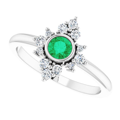 14k-white-gold-natural-emerald-&-1/5-ctw-natural-diamond-ring