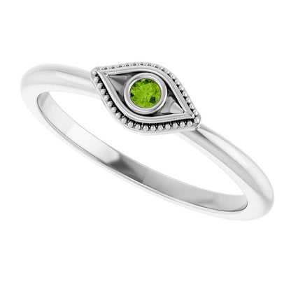 14k-white-gold-natural-peridot-stackable-evil-eye-ring