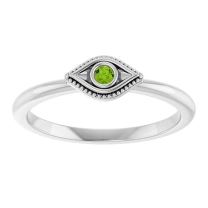 14k-white-gold-natural-peridot-stackable-evil-eye-ring