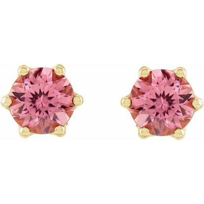14k-yellow-gold--natural-pink-tourmaline-&-.03-ctw-natural-diamond-crown-earrings