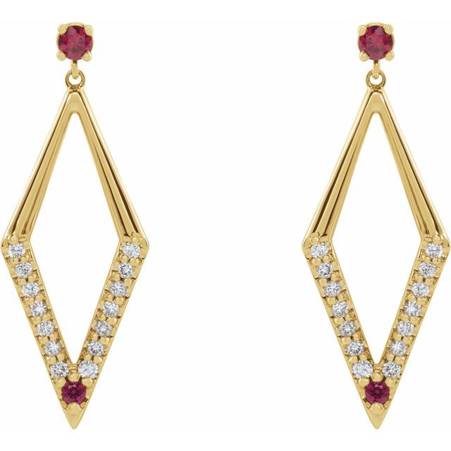 14k-yellow-gold-natural-ruby-&-1/2-ctw-natural-diamond-geometric-earrings