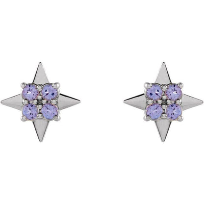 platinum-natural-tanzanite-star-earrings