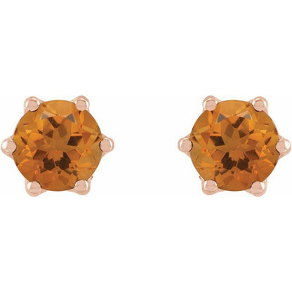 14k-rose-gold--natural-citrine-&-.03-ctw-natural-diamond-crown-earrings