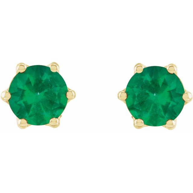 14k-yellow-gold--natural-emerald-&-.03-ctw-natural-diamond-crown-earrings