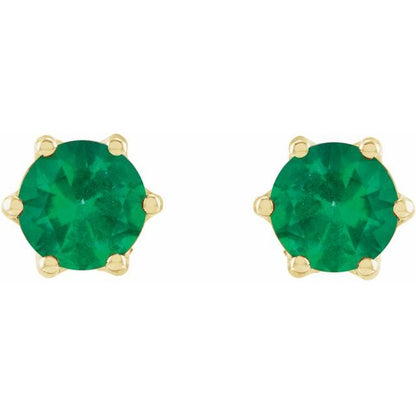 14k-yellow-gold--natural-emerald-&-.03-ctw-natural-diamond-crown-earrings