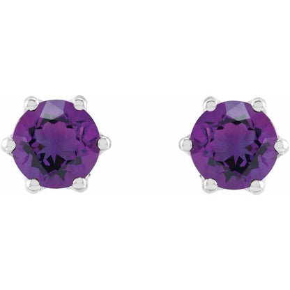 14k-white-gold--natural-amethyst-&-.03-ctw-natural-diamond-crown-earrings