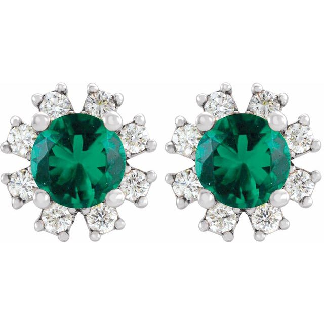 14k-white-gold-natural-emerald-&-.06-ctw-natural-diamond-earrings