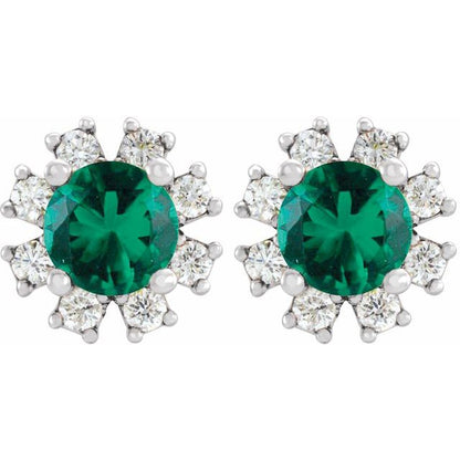 14k-white-gold-natural-emerald-&-.06-ctw-natural-diamond-earrings