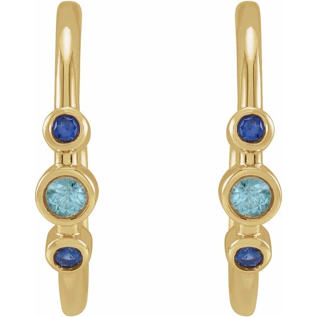 14k-yellow-gold-natural-blue-zircon-&-natural-blue-sapphire-bezel-set-hoop-earrings
