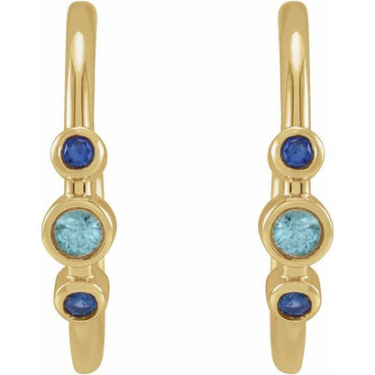 14k-yellow-gold-natural-blue-zircon-&-natural-blue-sapphire-bezel-set-hoop-earrings