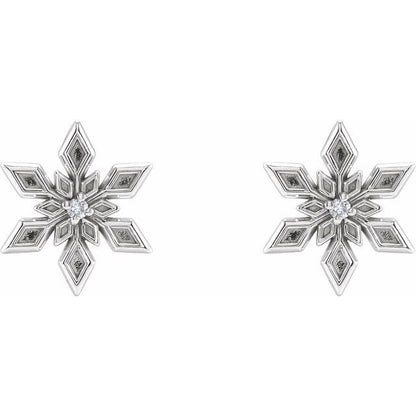 platinum-.0075-ctw-natural-diamond-snowflake-earrings