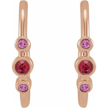 14k-rose-gold-natural-ruby-&-natural-pink-sapphire-bezel-set-hoop-earrings