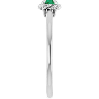 14k-white-gold-natural-emerald-solitaire-rope-ring