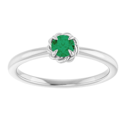 14k-white-gold-natural-emerald-solitaire-rope-ring