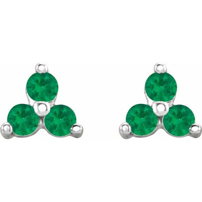 14k-white-gold-natural-emerald-three-stone-earrings