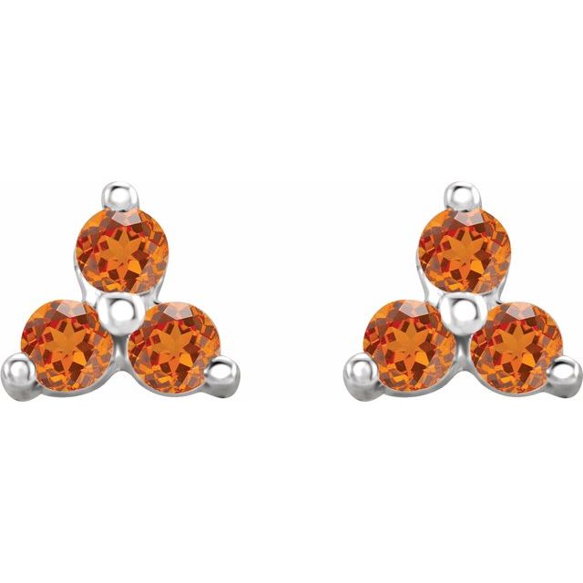 14k-white-gold-natural-orange-garnet-three-stone-earrings