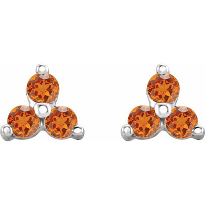 14k-white-gold-natural-orange-garnet-three-stone-earrings