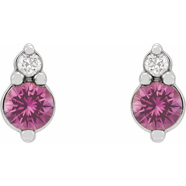 14k-white-gold-natural-pink-sapphire-&-.03-ctw-natural-diamond-earrings