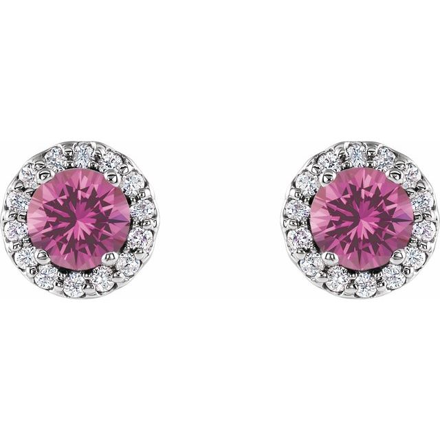 14k-white-gold--natural-pink-sapphire-&-1/10-ctw-natural-diamond-earrings