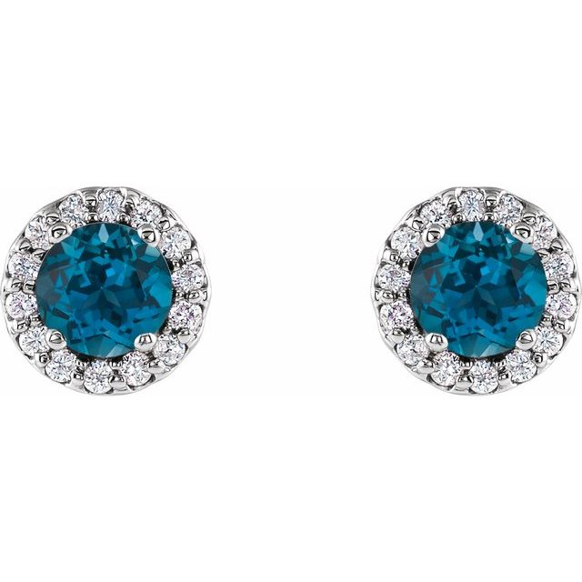 14k-white-gold--natural-london-blue-topaz-&-1/10-ctw-natural-diamond-earrings