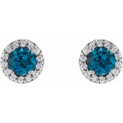 14k-white-gold--natural-london-blue-topaz-&-1/10-ctw-natural-diamond-earrings