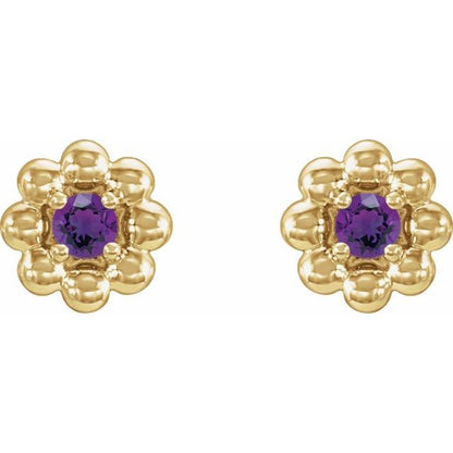 14k-yellow-gold-natural-amethyst-petite-flower-beaded-earrings