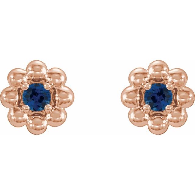 14k-rose-gold-natural-blue-sapphire-petite-flower-beaded-earrings