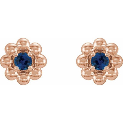 14k-rose-gold-natural-blue-sapphire-petite-flower-beaded-earrings