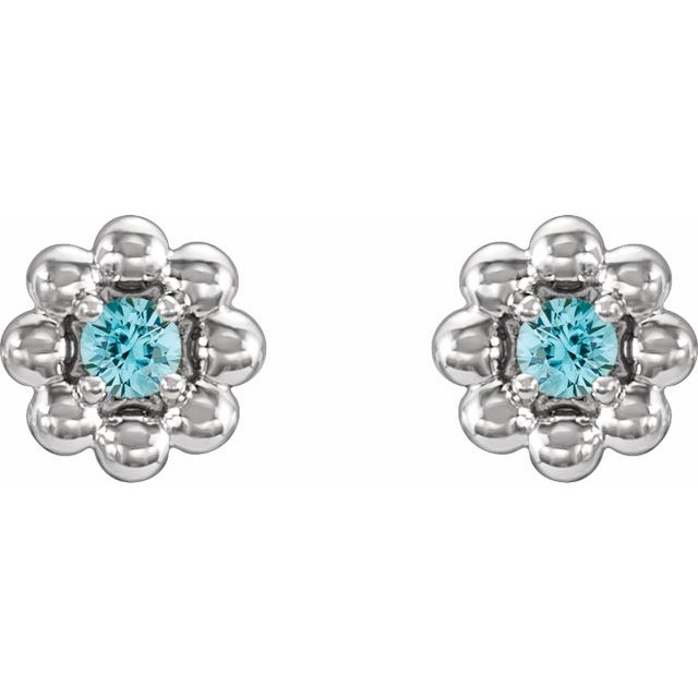 14k-white-gold-natural-blue-zircon-petite-flower-beaded-earrings