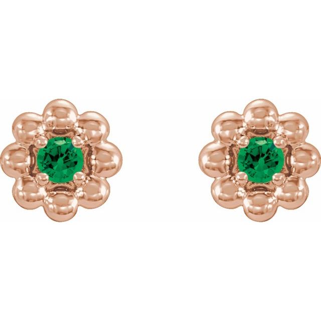 14k-rose-gold-natural-tsavorite-garnet-petite-flower-beaded-earrings