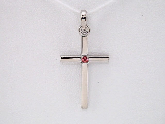 14k-white-gold-natural-pink-tourmaline-cross-pendant