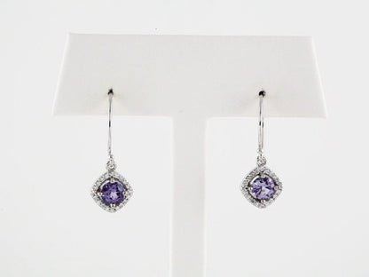 14k-white-gold-natural-tanzanite-&-1/5-ctw-natural-diamond-earrings