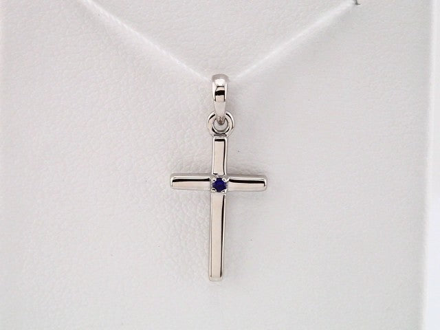 14k-white-gold-natural-blue-sapphire-cross-pendant