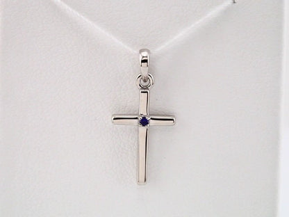 14k-white-gold-natural-blue-sapphire-cross-pendant