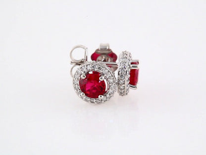 platinum-natural-ruby-&-1/3-ctw-natural-diamond-earrings