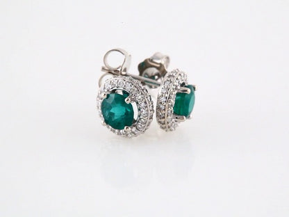 platinum-natural-emerald-&-1/3-ctw-natural-diamond-earrings