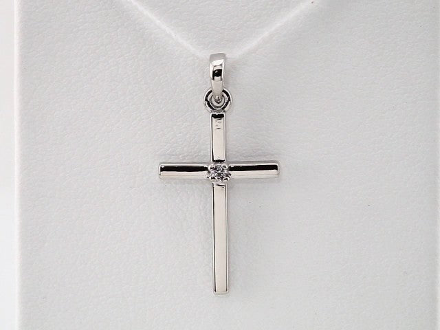 14k-white-gold-natural-white-sapphire-cross-pendant