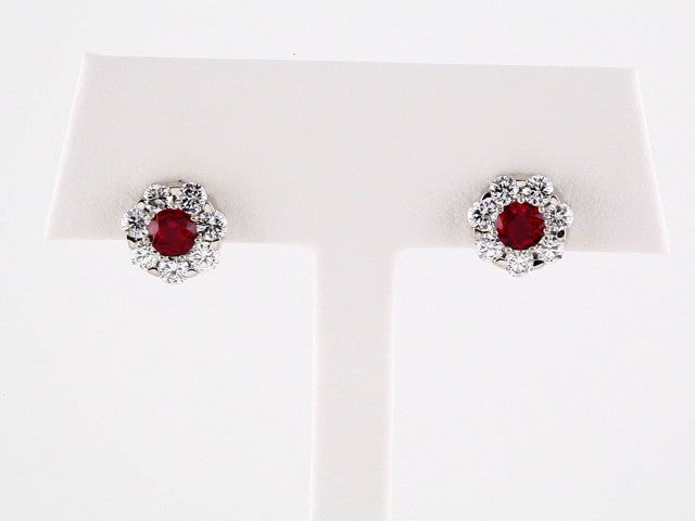 14k-white-gold-natural-ruby-&-1-1/8-ctw-natural-diamond-cluster-earrings