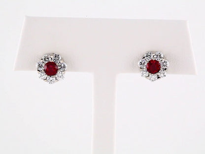 14k-white-gold-natural-ruby-&-1-1/8-ctw-natural-diamond-cluster-earrings